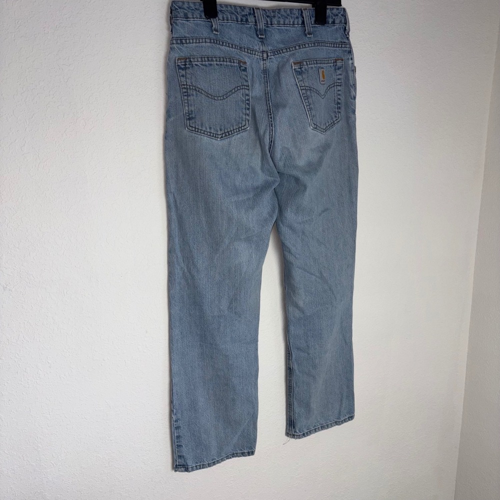 Carhartt Women's Light Wash‎ Denim Jeans Relaxed Fit Straight Leg Casual